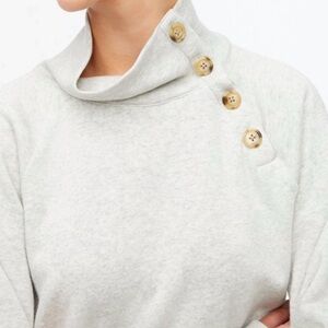 Wide Button Collar Tunic Sweatshirt in Cloudspun Fleece